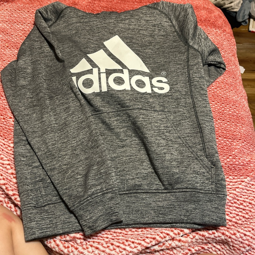 Adidas Heather Gray Logo Sweatshirt